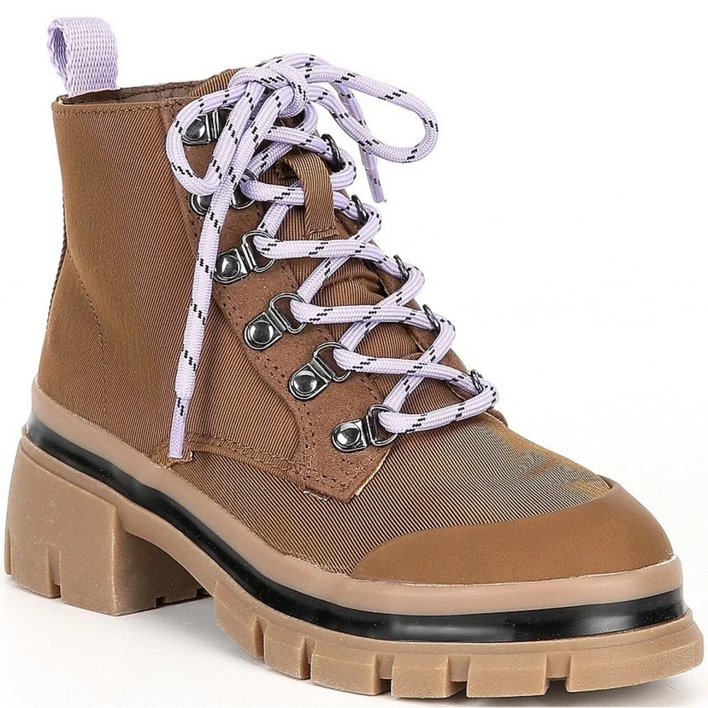 Steve Madden Girls JHuckle Lug Sole Hiker Boots Size 4